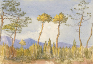 Painting by Gertrude Jekyll of landscape in Algiers