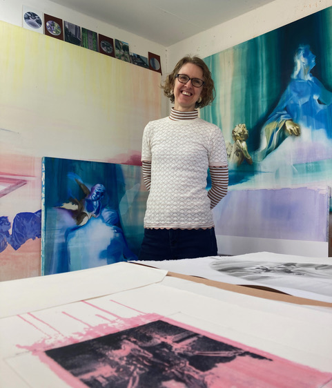 Jane Frederick, Essex GT artist in residence, photographed in her studio