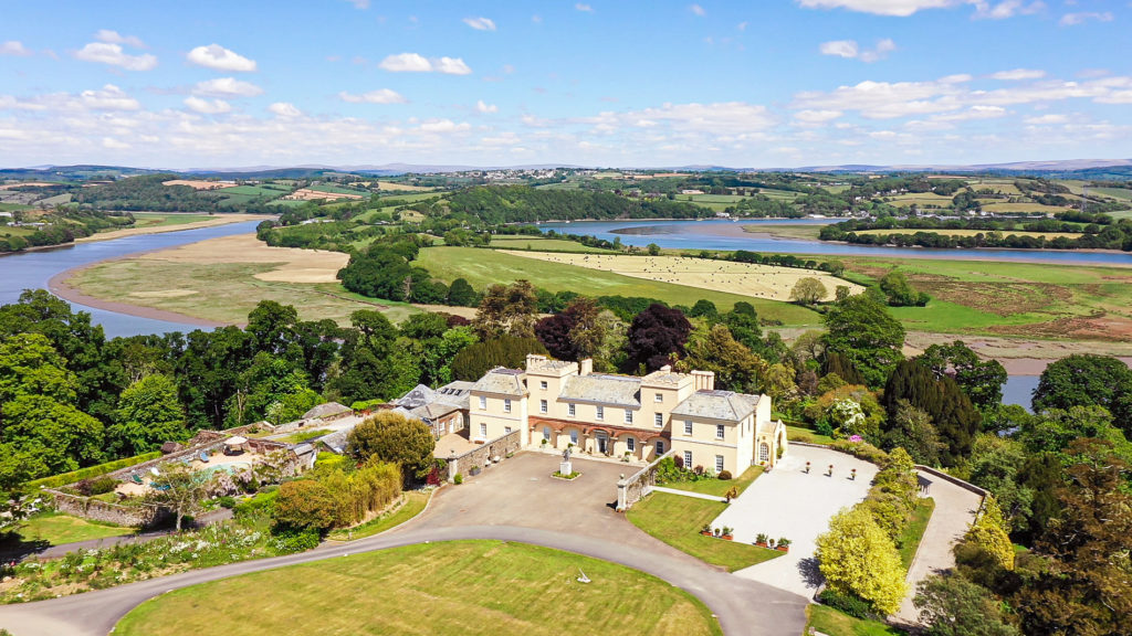 Historic house and garden Pentillie Castle, above the river Tamar