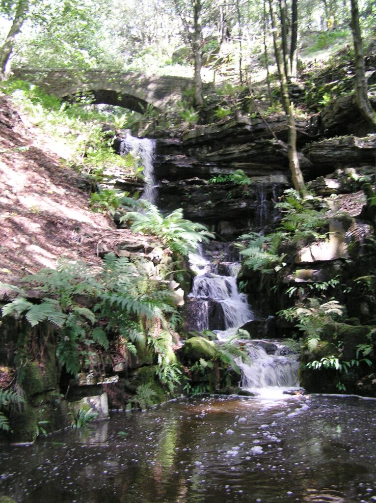 The waterfalls at Rivington after restoration