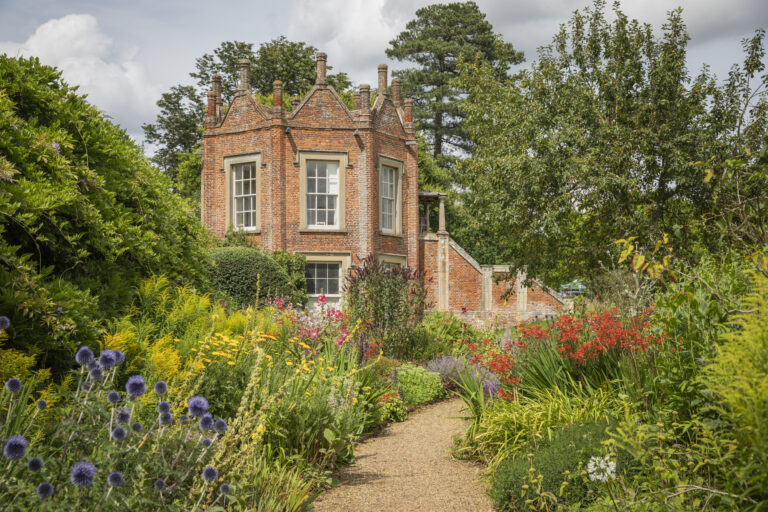 Octagonal Tudor Feasting House in the garden in July at Melford Hall, Suffolk. ©National Trust Images/James Dobson