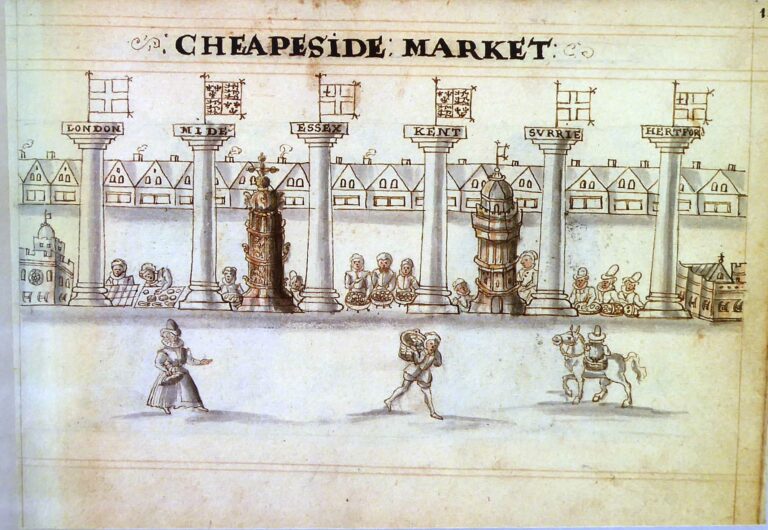 Sketch of Cheapside Market